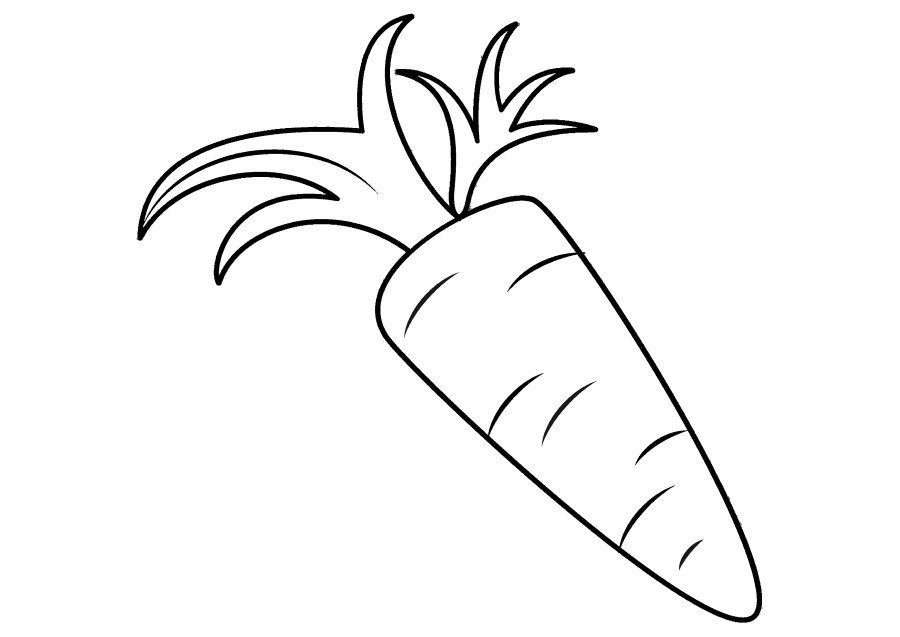 Овощ Морковь Раскраска Распечатать